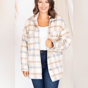 Pink Lily Shacket Plaid - thick & cozy